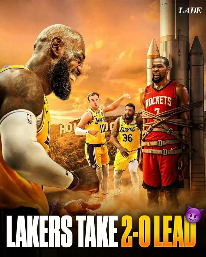 詹姆斯率湖人双杀火箭 杜兰特空砍23+6+4